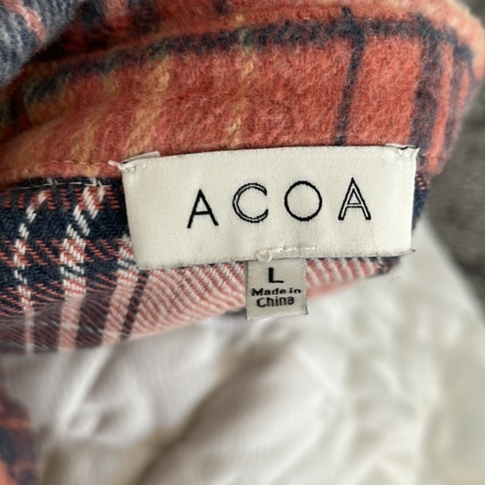Acoa oversized wool blend plaid shacket - Picture 6 of 7